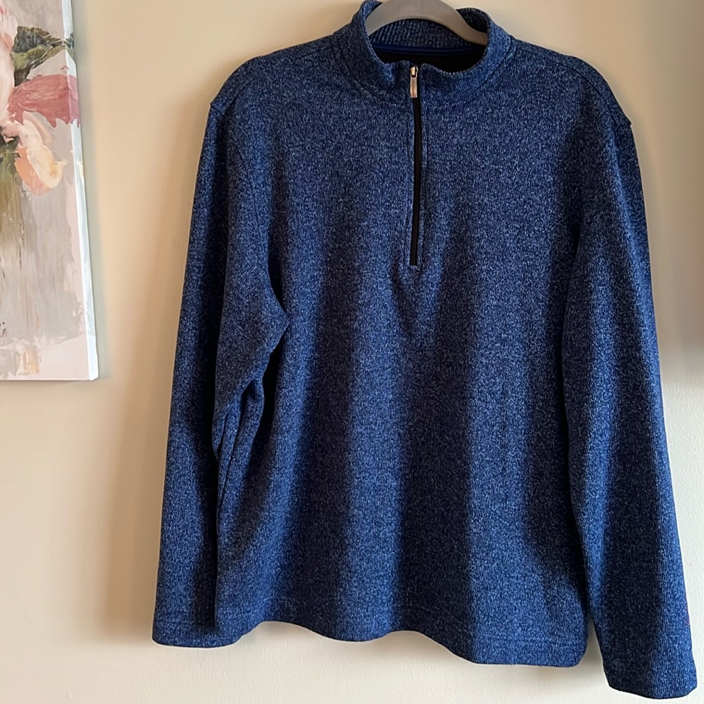 Van Heusen (Flex) Men’s Essential Two-Tone Quarter Zip Pullover Size Large